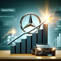 Case study illustration showing increased web traffic and higher rankings for Mercedes Benz